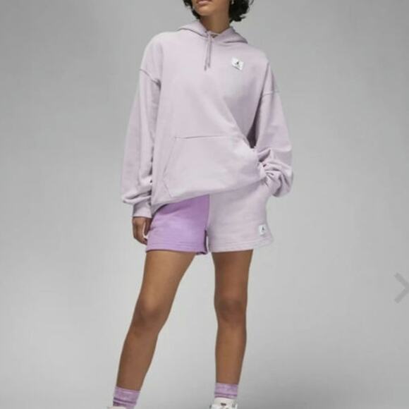 NWT! Women's Jordan Flight Fleece Color-Block Shorts Pink Purple XL - Picture 5 of 9